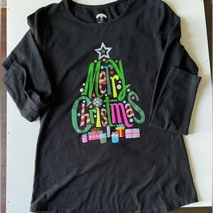 Ladies’ Holiday Time/Merry Christmas long sleeve tee.
